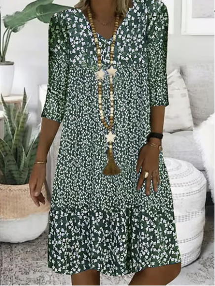 Livia | Printed Casual Dress – Relaxed Flow Fit