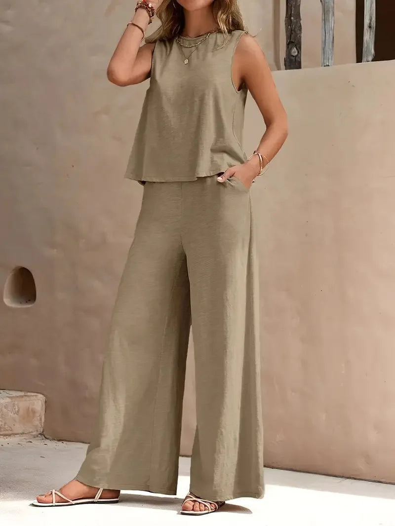 Solvane — Sleeveless Flow Set