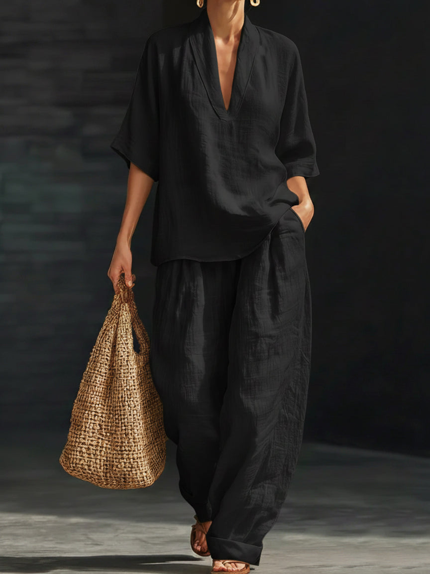 Casual And Cozy Minimalist Flow Two-piece Set