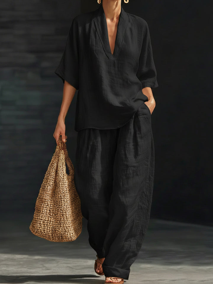 Casual And Cozy Minimalist Flow Two-piece Set