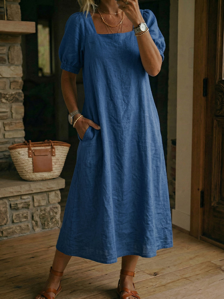 Women's Square-Neck Short-Sleeve Dress