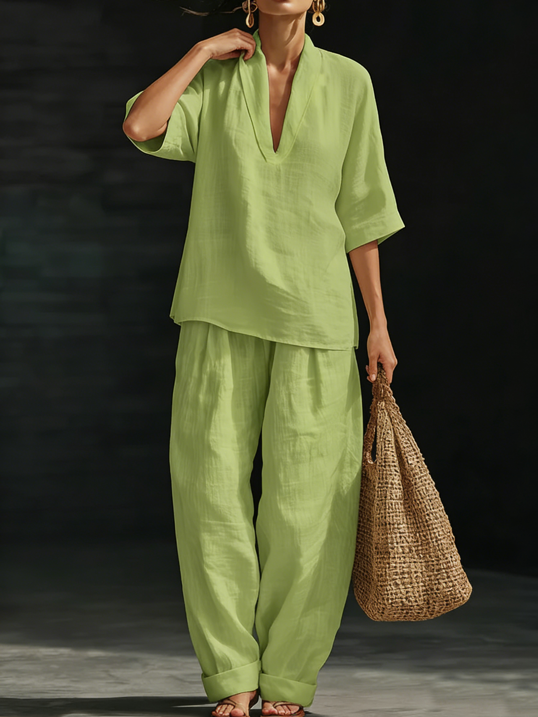 Casual And Cozy Minimalist Flow Two-piece Set