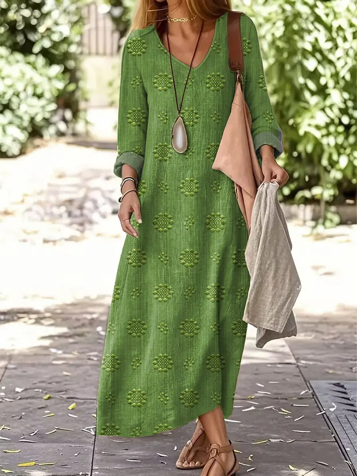 Women's Vintage Floral Pattern Art Print Casual Dress