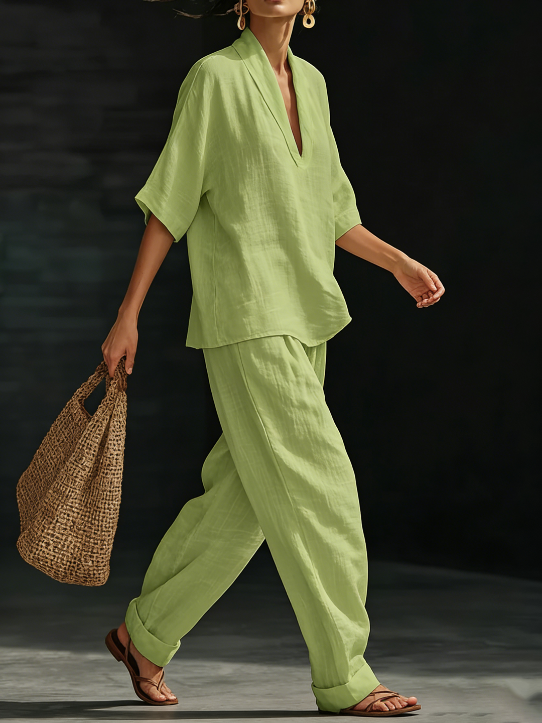 Casual And Cozy Minimalist Flow Two-piece Set