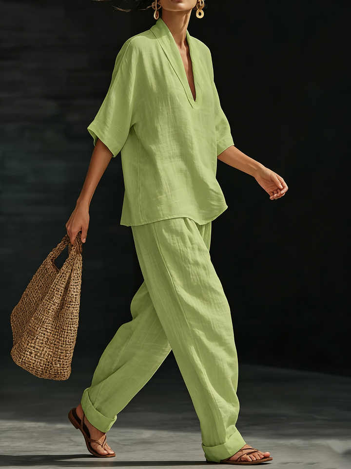 Casual And Cozy Minimalist Flow Two-piece Set
