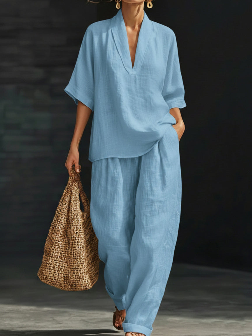 Casual And Cozy Minimalist Flow Two-piece Set
