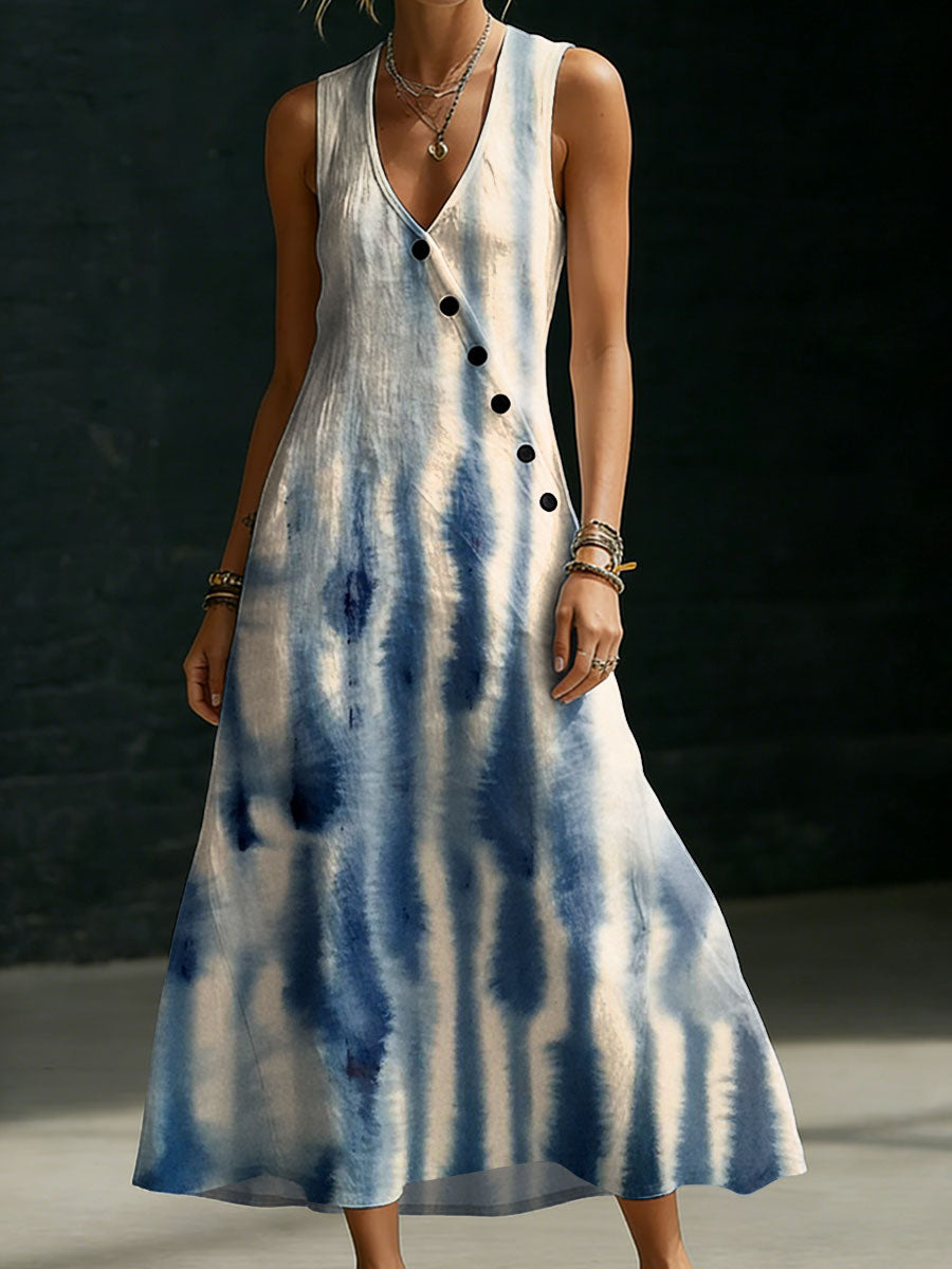 Women's Flowers Casual Print Button-up Maxi Dress