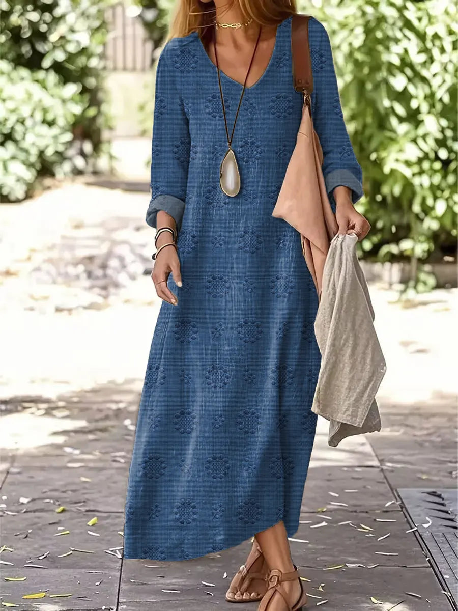 Women's Vintage Floral Pattern Art Print Casual Dress