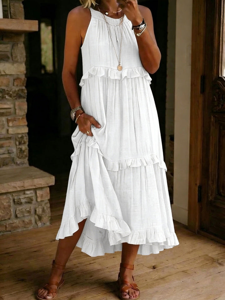 Casual Loose-fitting Breeze Halter-neck Sleeveless Dress