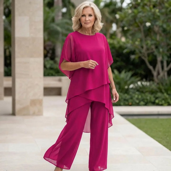 Coastal Grace — Draped Top Palazzo Set