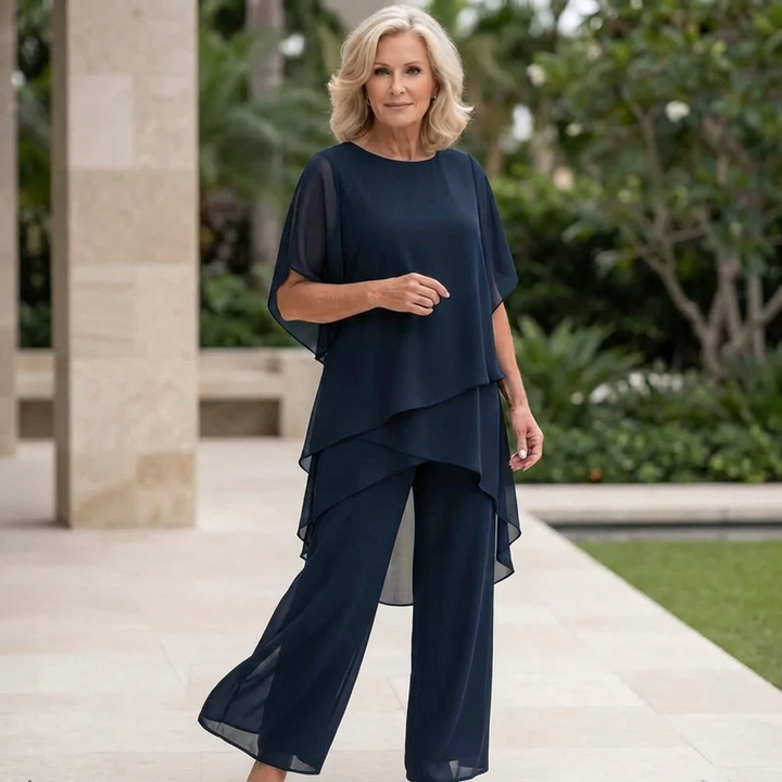 Coastal Grace — Draped Top Palazzo Set