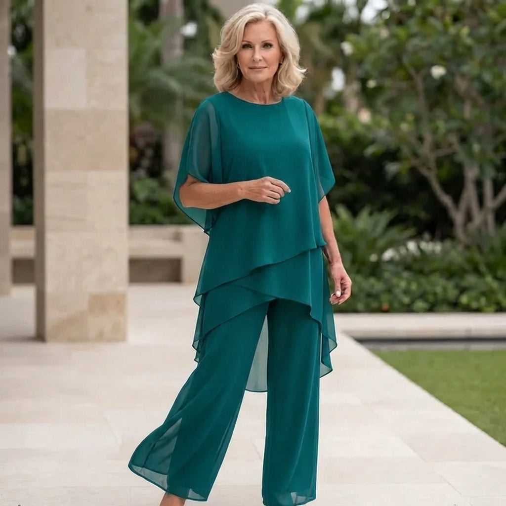Coastal Grace — Draped Top Palazzo Set