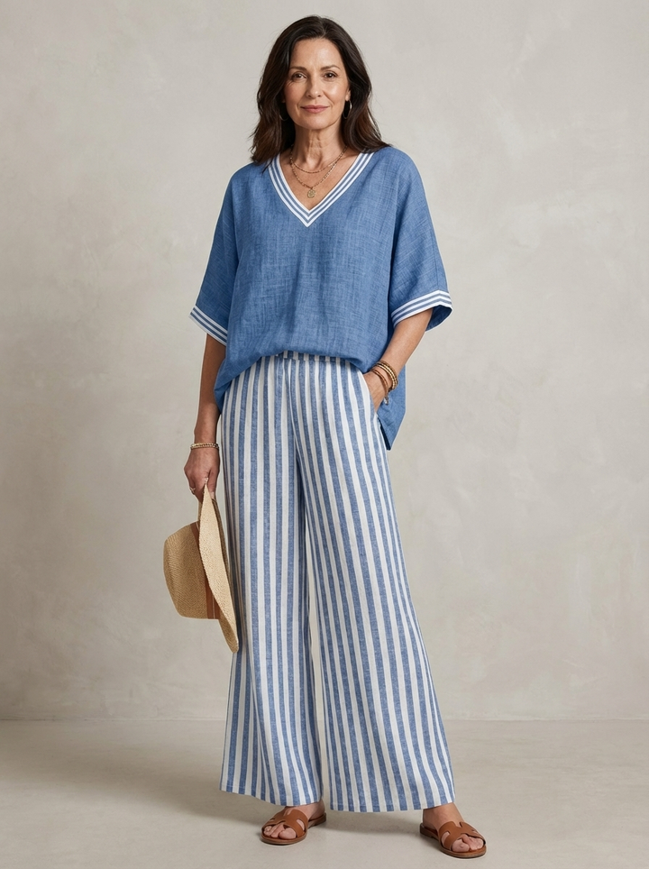 Sunlit Lane — Striped Flow Set