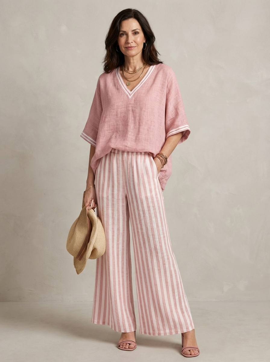 Sunlit Lane — Striped Flow Set