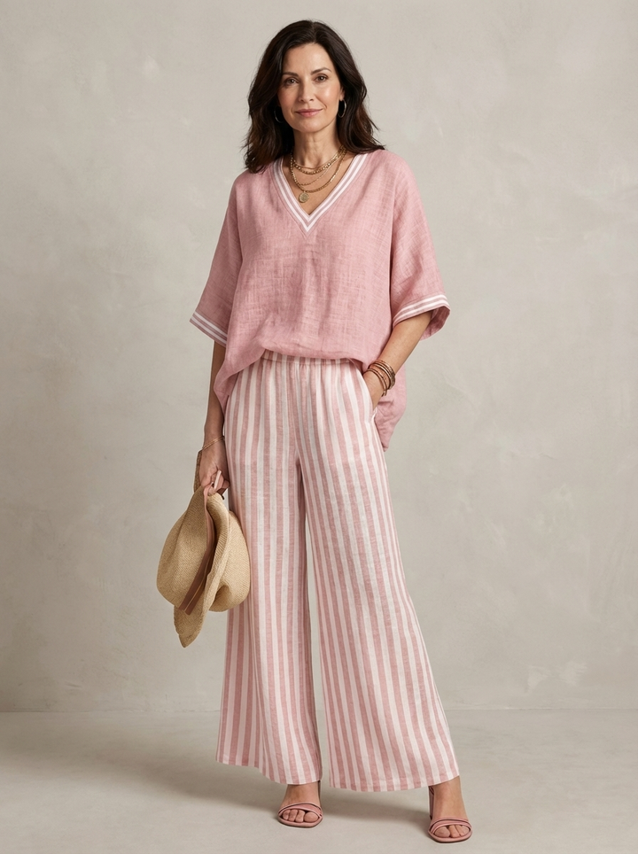 Sunlit Lane — Striped Flow Set