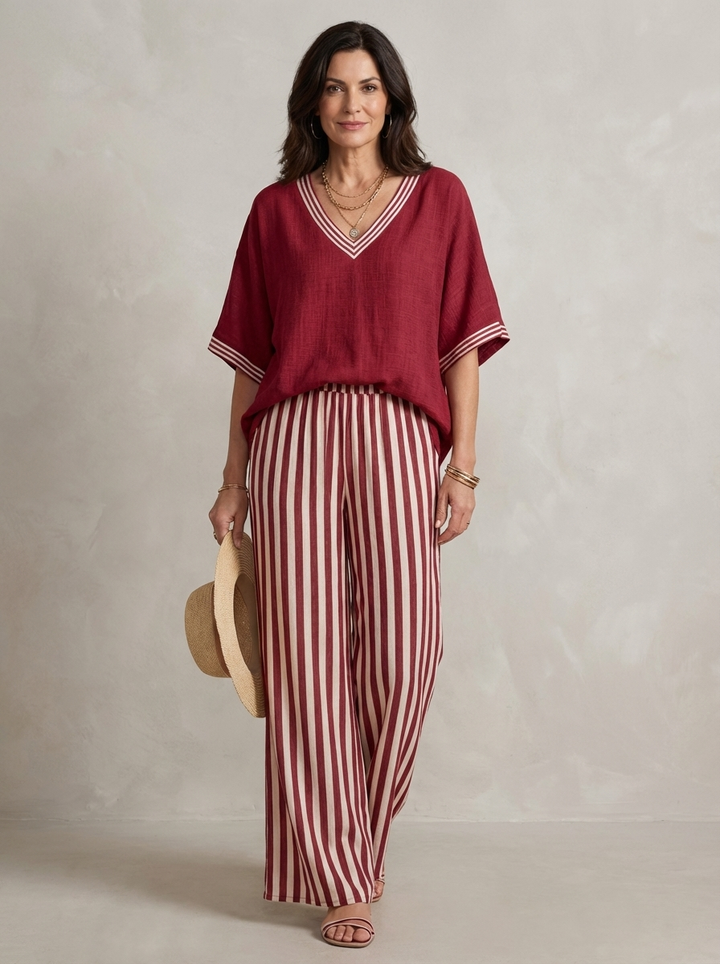 Sunlit Lane — Striped Flow Set