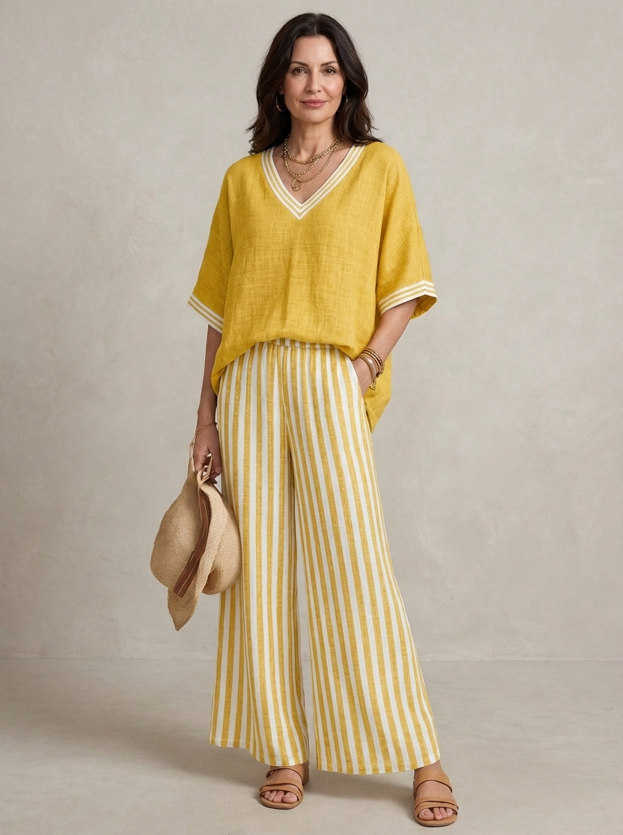 Sunlit Lane — Striped Flow Set