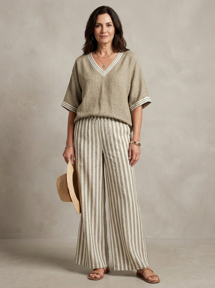 Sunlit Lane — Striped Flow Set