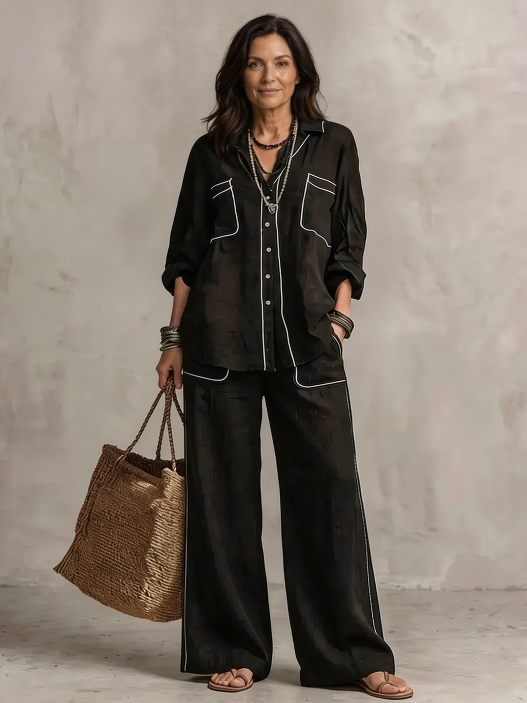 Solvane — Relaxed Wide-Leg Set