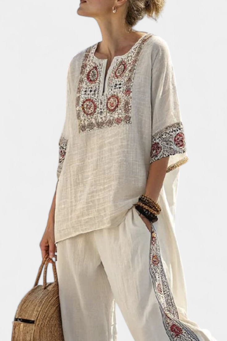 Botanic Lane — Embroidered Ease Set