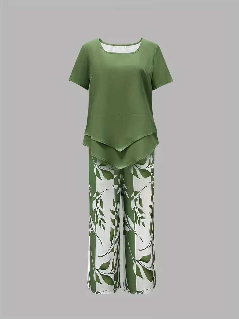 Arvessa — Leaf Print Breeze Set