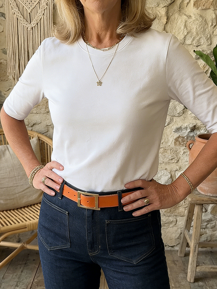 Cozy Minimalist Half-sleeve 100% T-shirt