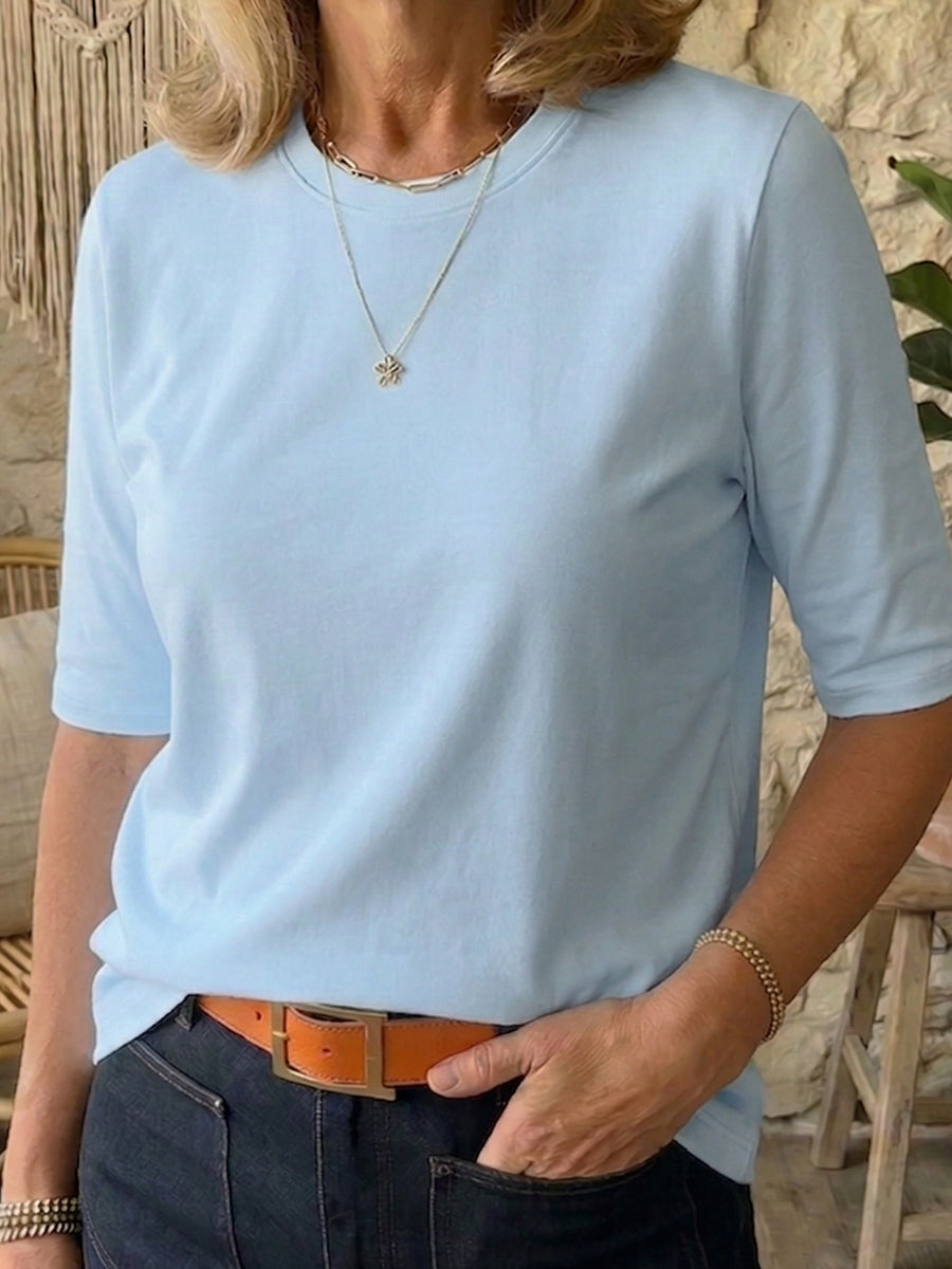 Cozy Minimalist Half-sleeve 100% T-shirt