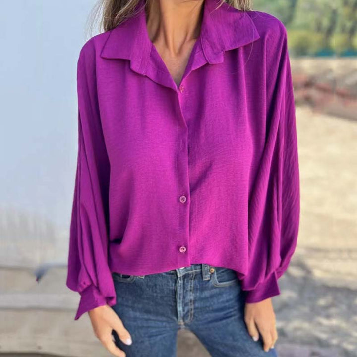 Noreyssa - Soft-Touch Lantern-Sleeve Shirt
